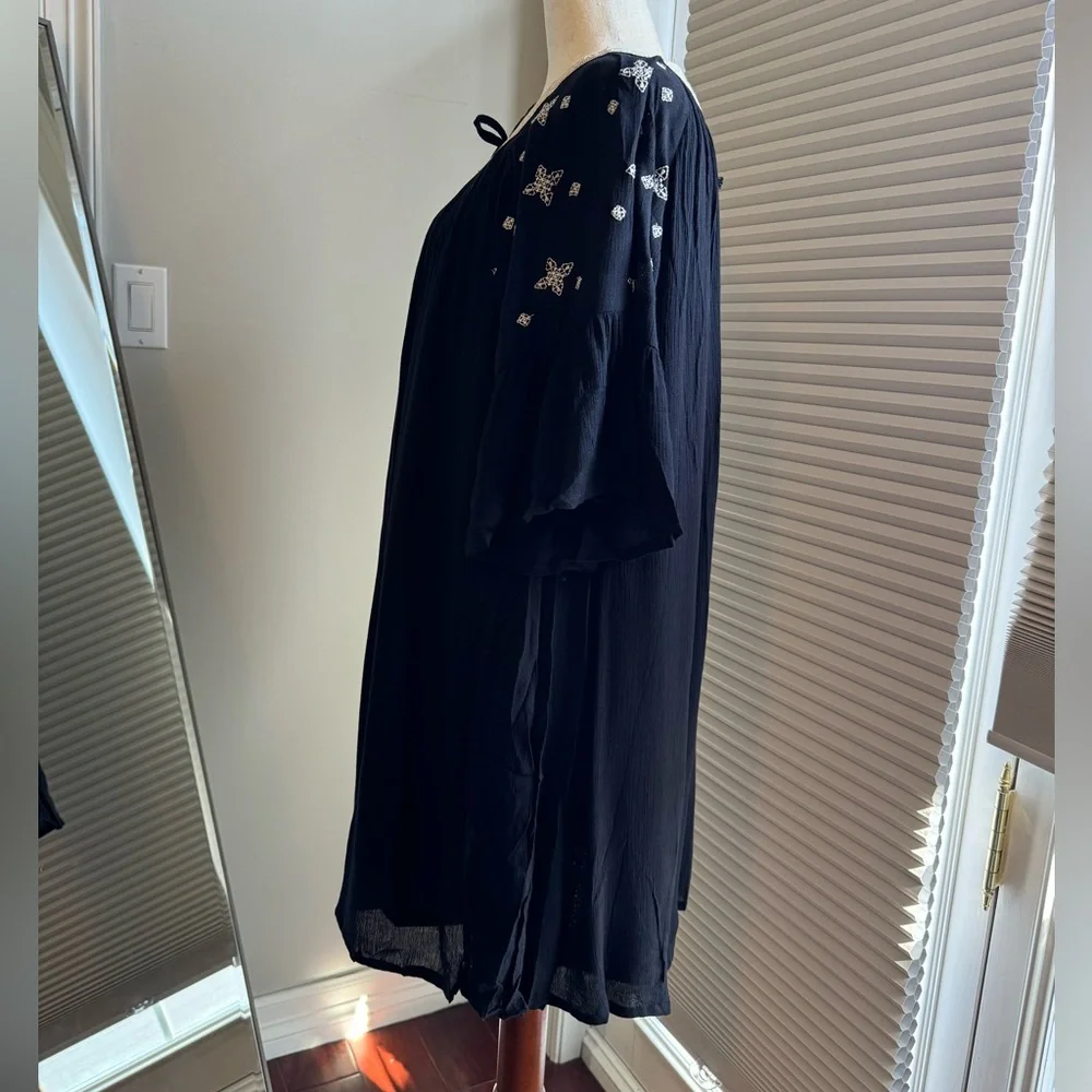 Love Riche | Taupe Boho Bell Sleeved Midi Dress | Small - Picture 3 of 9